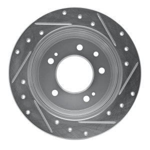 Hyundai TUCSON Brake Rotor (1) - Rear Left - R1 Concepts - Drilled & Slotted - Silver - `09-`16